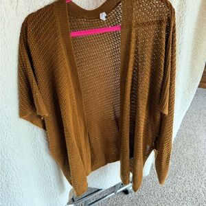 Wishlist Brown Open-Knit Cardigan
